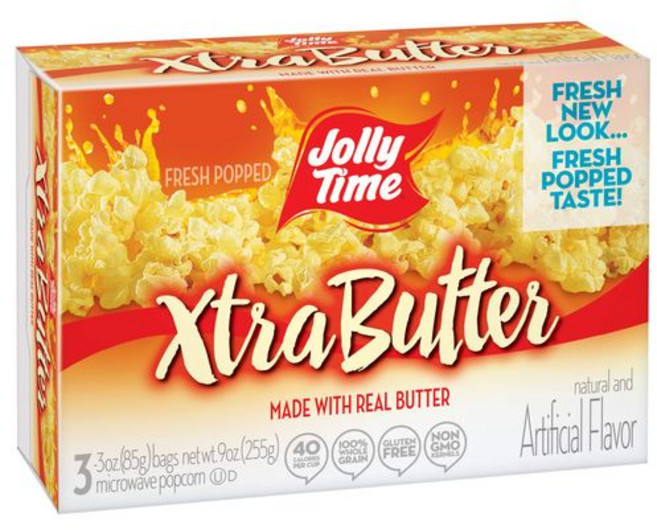 졸리 타임 엑스트라 버터 프리 & 트랜스 지방 프리 엑스트 Jolly Time Xtra Butter Gluten-Free & Trans-Fat Free Extra Buttery, 1개, 4.22kg