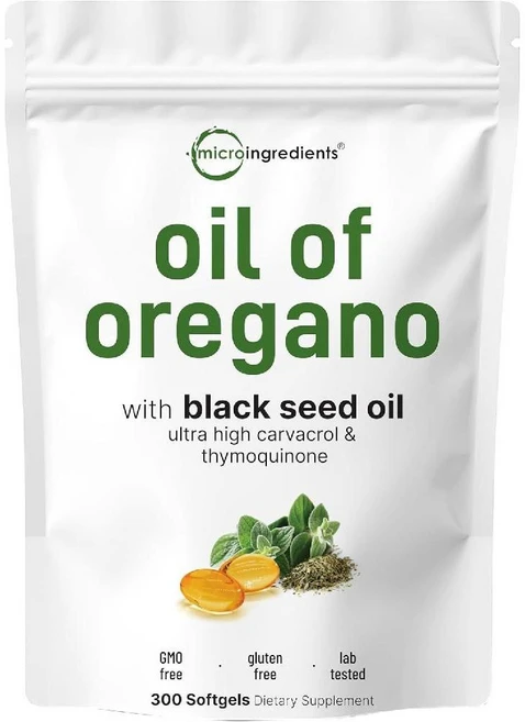 마이크로인그리디언츠 Oil of Oregano Black Seed Oil 소프트젤 300정, 1개 - 쿠팡