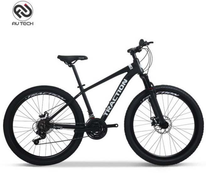 절대 펑크안나는 AU테크 MTB 자전거 노펑크 트랙션 M726 중학생 성인 시마노21단 서스펜션 26인치 알루미늄 자전거 무료 완조립+사은품, 노펑크 트랙션 M726 블랙, 1개, 166cm