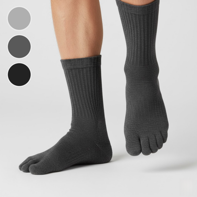 삭스위드유 남성용 두꺼운 발가락양말 이중바닥 통파일 5켤레