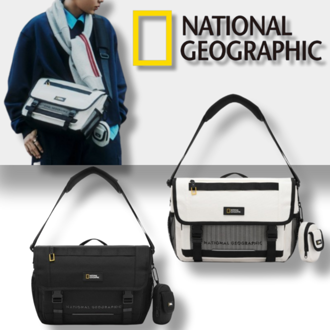 국내매장정품 내셔널지오그래픽 메신저백 NATIONAL 남녀공용 학생 크로스백 학원 메신저백 데일리 크로스 백 캐주얼 메신저 백 노트북13인치 네셔널지오그래픽 가방 옆가방