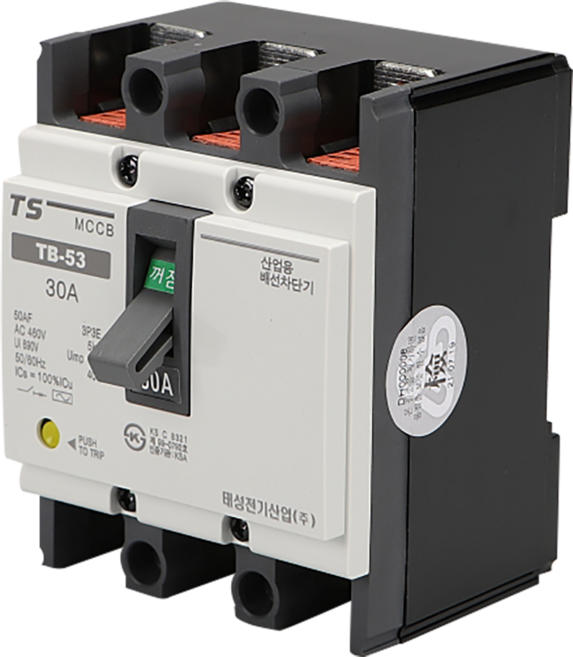 전기 산업용 배선차단기 TB 53 3P 30A 5kA 전기실 큐비클 배전반 가설 분전함 MCCB 판넬 태성전기산업, 1개