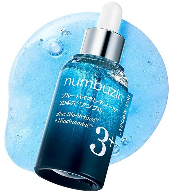 넘버즈인(numbuzin) 3번 블루 바이오 레티놀 3D 모공 앰플 30mlㅣ모공타이트닝 탄력 한국스킨케어 세럼 미용액 피지케어 나이아신아마이드, 1개, 1g