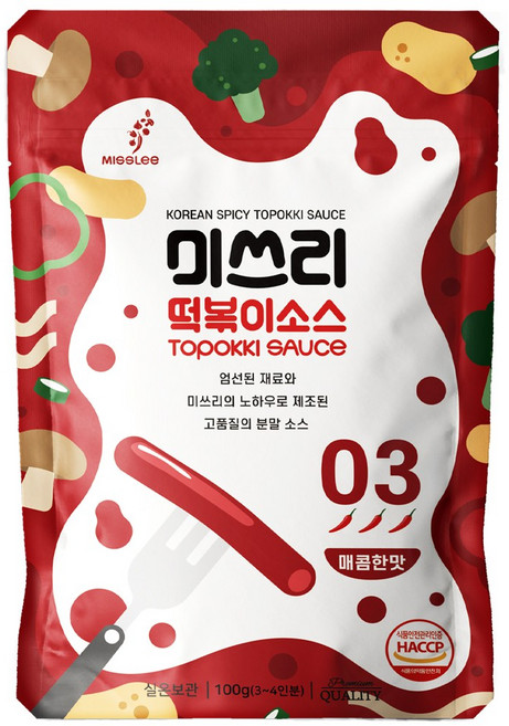 미쓰리 떡볶이 소스 양념 03 매콤한맛 100g, 1개