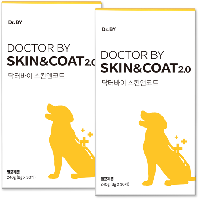 닥터바이 스킨앤코트 강아지 피부 영양제 피부 모질 보습 건강 보조제, 240g, 피부/피모, 2세트