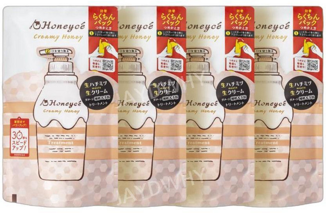 허니체 크리미 허니 헤어 트리트먼트 400ml 4개 리필용
