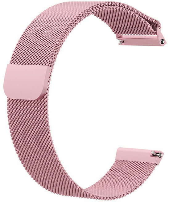 Milanese 適用 Garmin vivoactive 6 / 5 GPS 錶帶 20mm 金屬不鏽鋼磁吸錶帶, 玫瑰粉, 1個