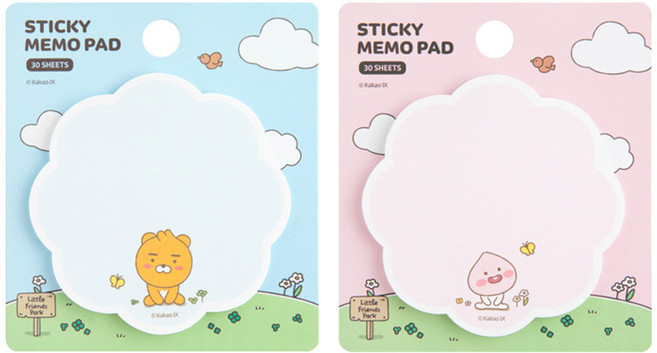 홈앤키즈 카카오프렌즈 리틀프렌즈 LF 형태 점착 메모지 라이언 어피치