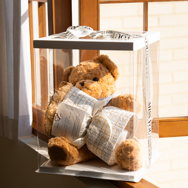 "이벤트용" LED 장미꽃 푹신한 곰돌이 향기나는 비누꽃다발 (2size), 대형, 1개, 대형