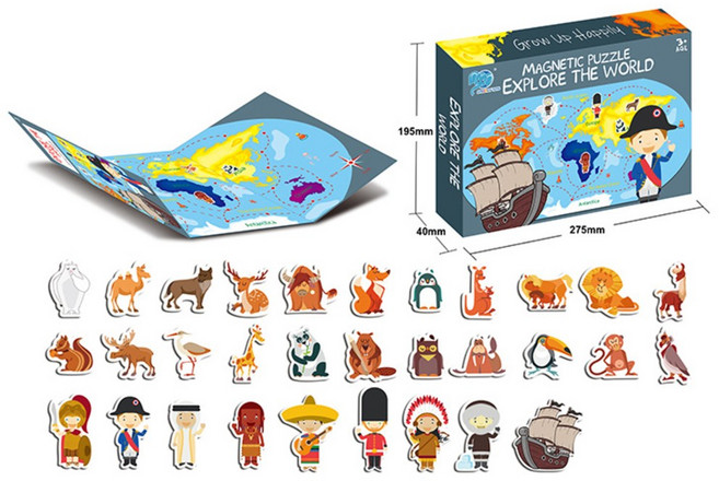 자석책 자석북 자석교구 스토리텔링 집교구 자석퍼즐 마그네틱-세계탐험 콜롬보스자석책 8326-3, 1개, 단품