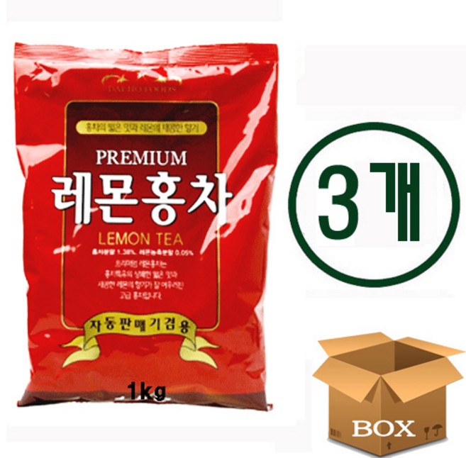 대호 레몬 홍차 1kg X 3개 아이스티 분말 가루, 1개입