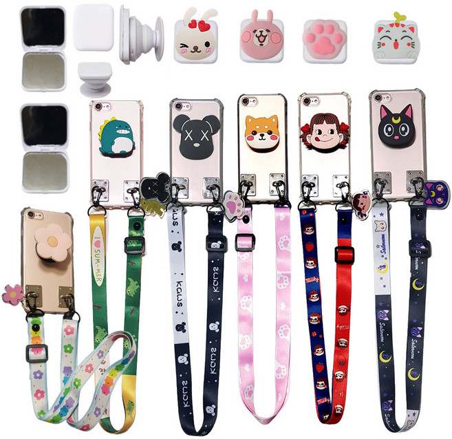 갤럭시 A31 SM-A315N 마이쏠톡카 미러 거울 접이식 거치대 스마트톡 목걸이 스트랩 크로스백 투명 젤리 실리콘 핸드폰 케이스