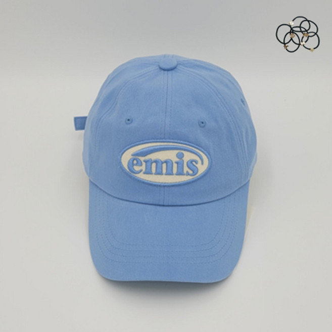 [국내매장판] EMIS 이미스 모자 톤 온 톤 와펜 볼 캡 스카이블루 + 머리끈
