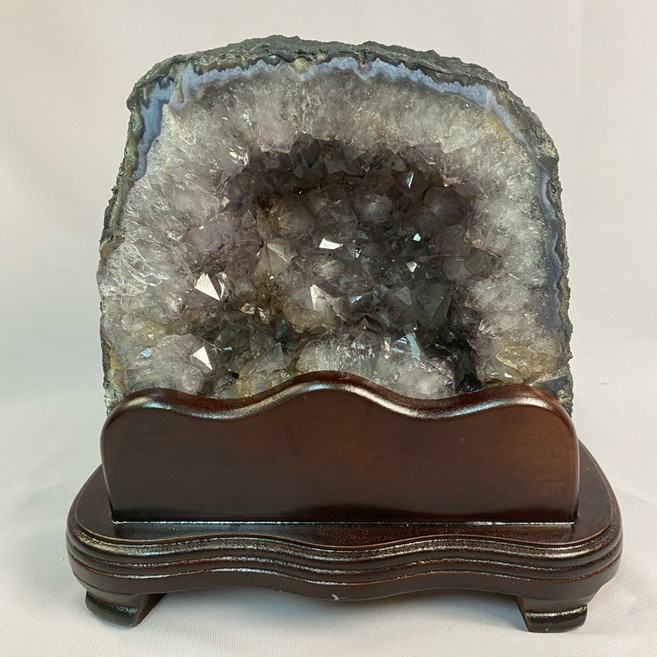 晶星 巴西天然紫水晶洞 附底座 開運擺件