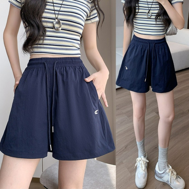 Asure 여름 여성 카고 반바지 하이웨이스트 캐주얼 트레이닝 와이드 3부 반바지