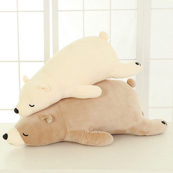 허니버블 순잠 애착인형 곰돌이 북극곰 베어 인형 미니 바디필로우 생일 기념일선물 45cm/60cm/80cm, 북극곰 브라운