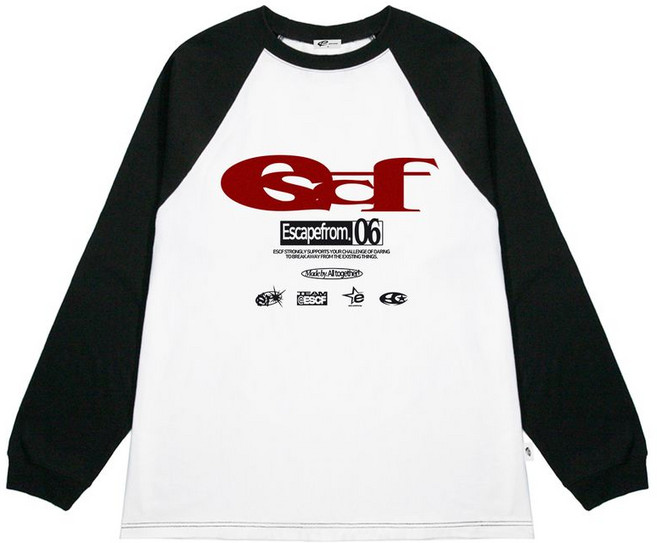 [이스케이프프롬] ESCF 로고 콜라주 프린트 롱슬리브