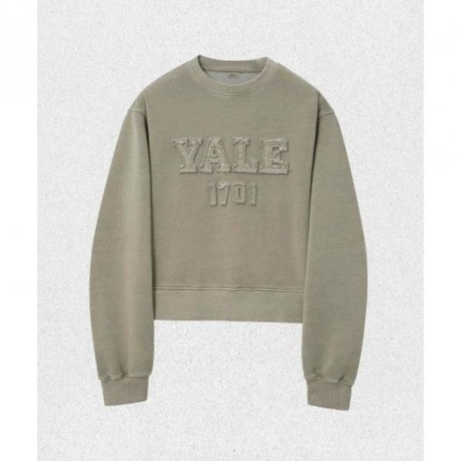 매장정품 예일 YALE 우먼즈 피그먼트 아플리케 크롭 스웨트셔츠베이지 YFS1CR201ABE 1437215