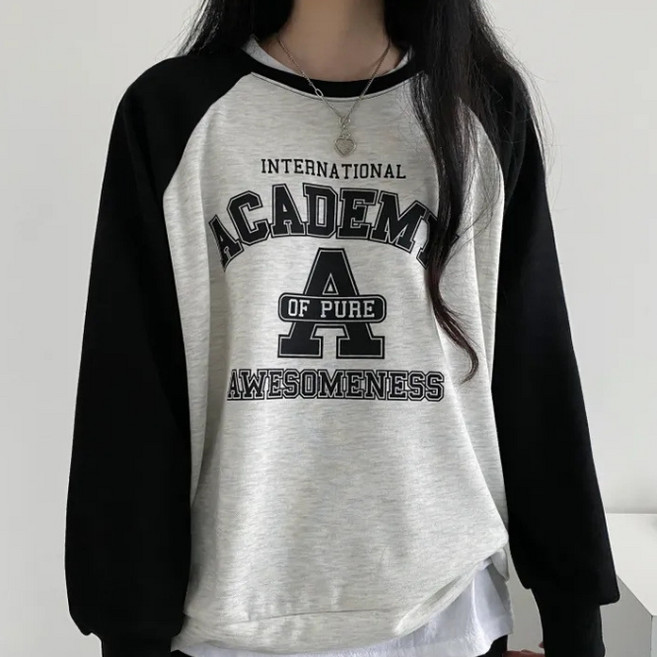 탑트레일 투톤 긴팔 얇은 맨투맨