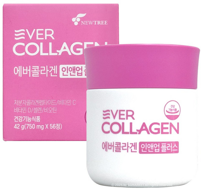 에버콜라겐 인앤업 플러스 750mg 56정, 1개
