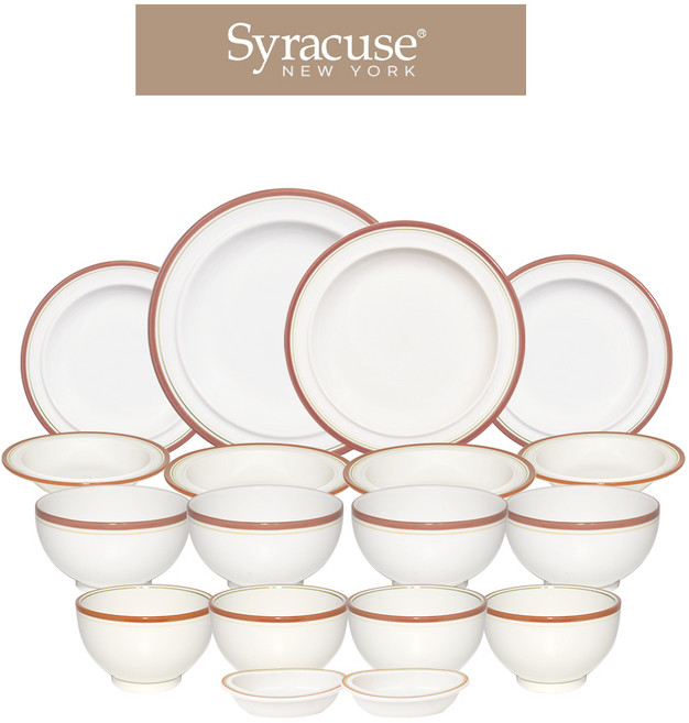 시라쿠스 메이플 신혼 그릇 4인홈세트 18p 코지브라운, 1세트