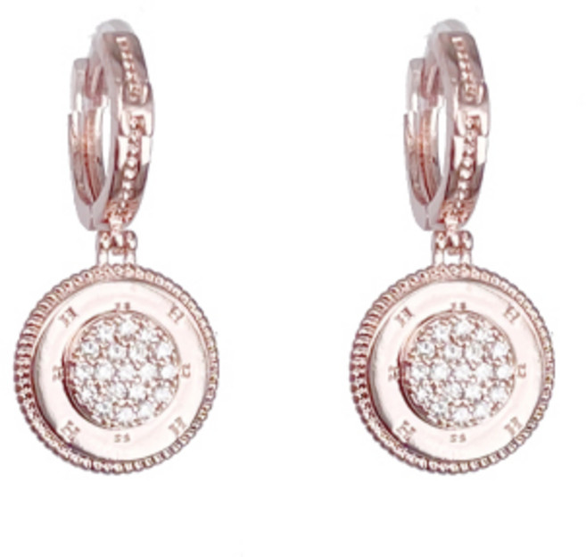 [혜성주얼리] 엘리어 라운드 럭셔리 로즈골드 패션 귀걸이