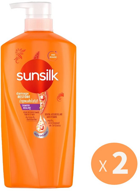 썬실크 샴푸 Damage Restroe 손상 모발용 샴푸, 2개, 625ml