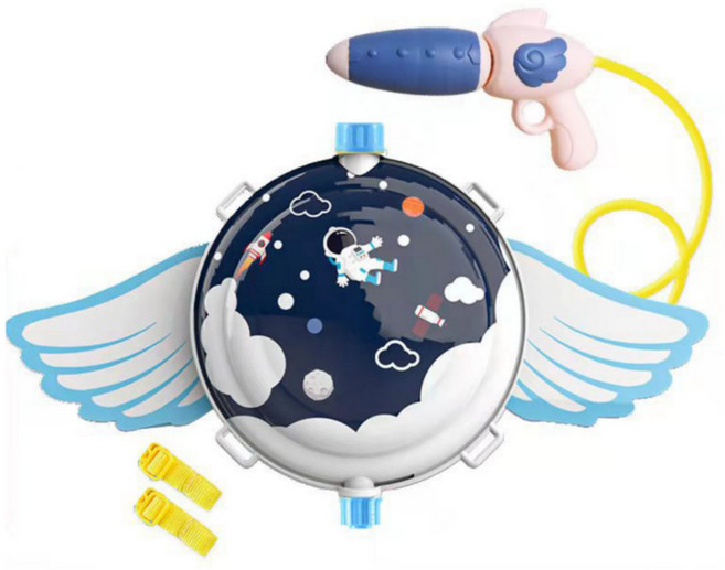 KC인증 어린이 여름 물놀이 배낭 가방 펌프 물총, 우주, 1개