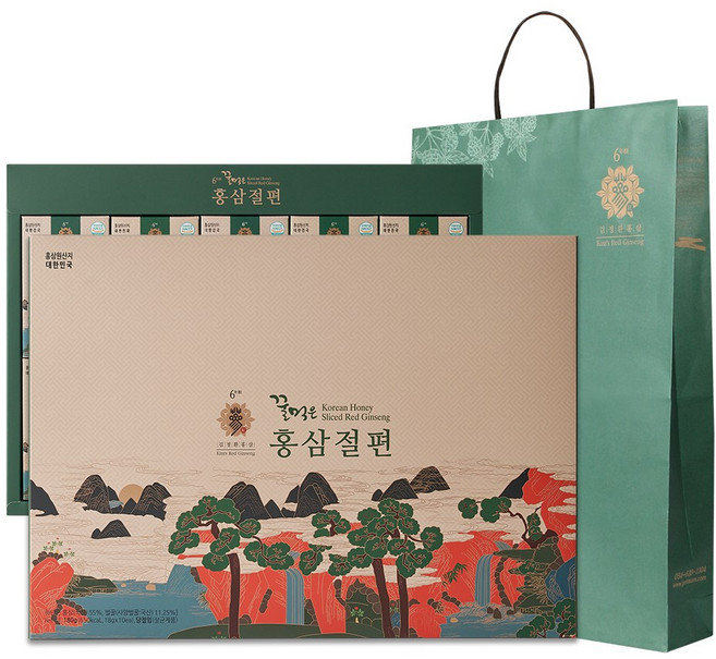 김정환 절편 꿀먹은 홍삼절편 180g 2개