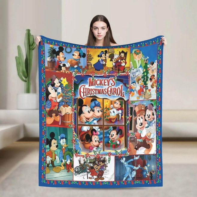 미니 마우스 크리스마스 담요 플리스 가을 미키 경량 소파 사무실용 얇은, 1개, 11. 5 / D. 200x150cm 80x60in