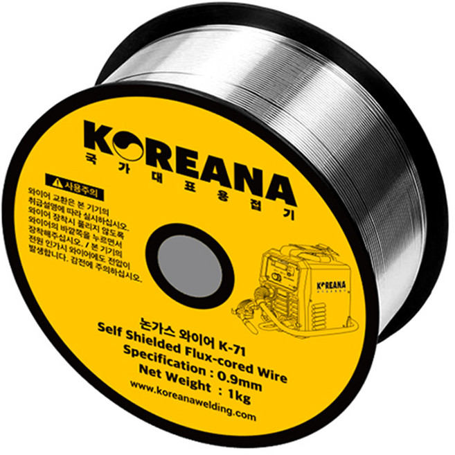코리아나 논가스 와이어 철용 스틸 용접봉 K-71 0.9mm x 1KG 1롤 미그호환, 1개