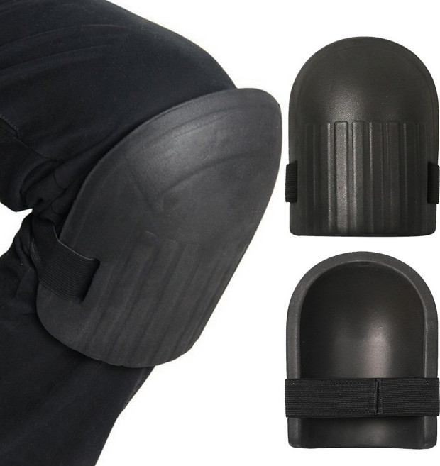 작업용 쿠션 무릎보호대 한쌍 관절 충격흡수 보호대, 블랙, 1개