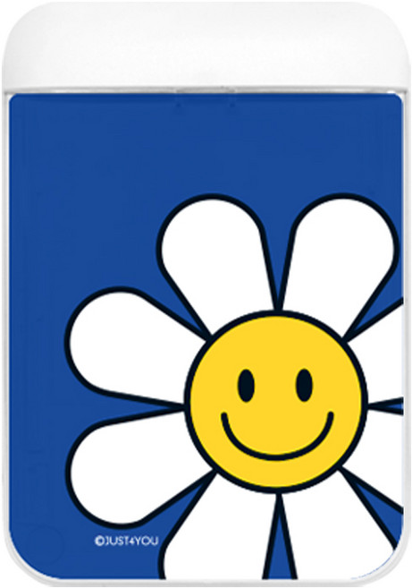 저스트포유 썸머데이지 맥세이프 카드포켓 보조배터리 5000mAh, 블루데이지