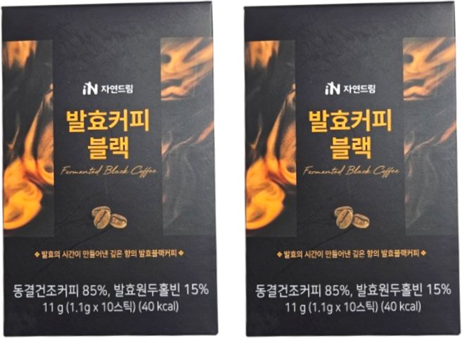 콜롬비아산 발효 원두 커피 발효커피블랙, 2개, 10개입, 1.1g