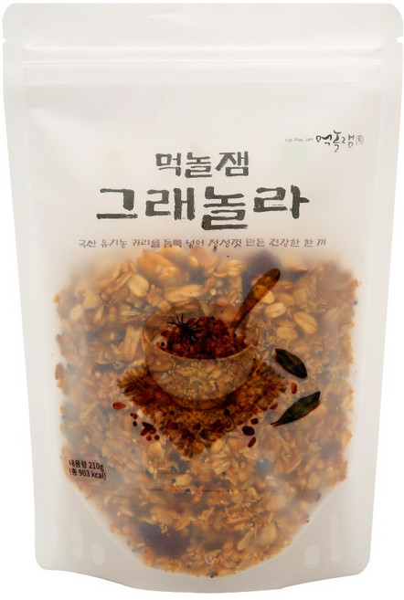 먹놀잼 수제 그래놀라 국산 귀리, 1개, 210g