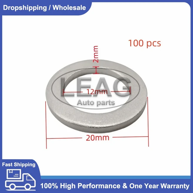 500pcs/100pcs 12MM/14MM 엔진 오일 드레인 플러그 크러시 와셔 가스켓 94109-12000 9410912000 Honda Acco, 02 12mm 100PCS