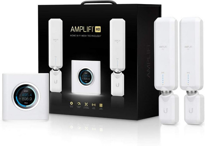 Ubiquiti Labs의 AmpliFi HD WiFi 시스템 심리스 홈 무선 인터넷 커버리지 라우터 메시 포인트 2개 기가비트 이더넷 WAN 포트 개 케이블 및 익스텐더 교체