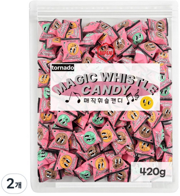 토네이도 매직휘슬 캔디 420g (150입), 2개