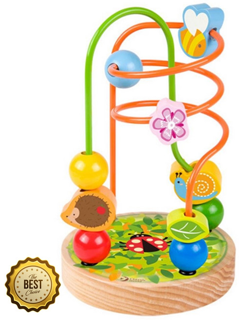 만1세 소근육발달 원목 롤러코스터 아기장난감 어린이롤러 지능 블럭 토이, 1개