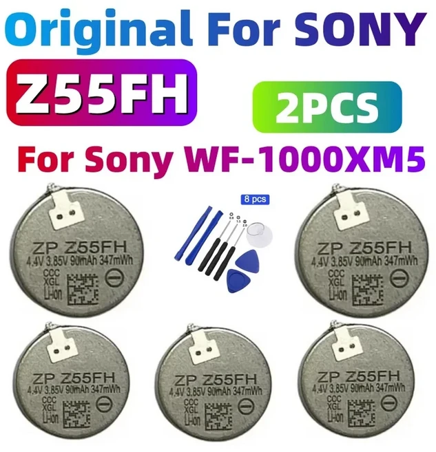 2Pcs Z55 Z32 배터리 소니 WF-1000XM3M4M5 ZeniPow LinkBuds S WFLS900NB er + 도구, 1개, 06 Z55FH-2PCS