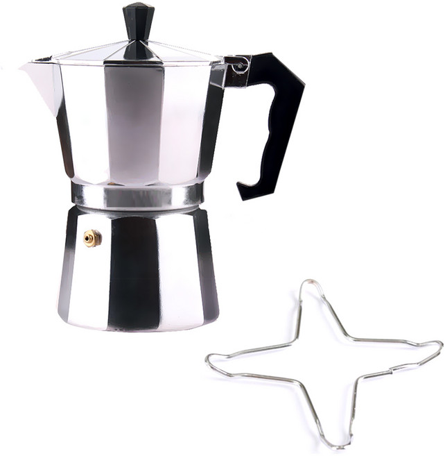 에스프레소 모카포트+사발이세트 수동 홈카페 핸드드립포트 캠핑 커피주전자 커피 서버, 모카포트3컵+사발이, 1개