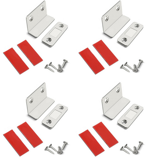 아이베란다 L형 도어캐치 자석 빠찌링 철물 부속, 4개