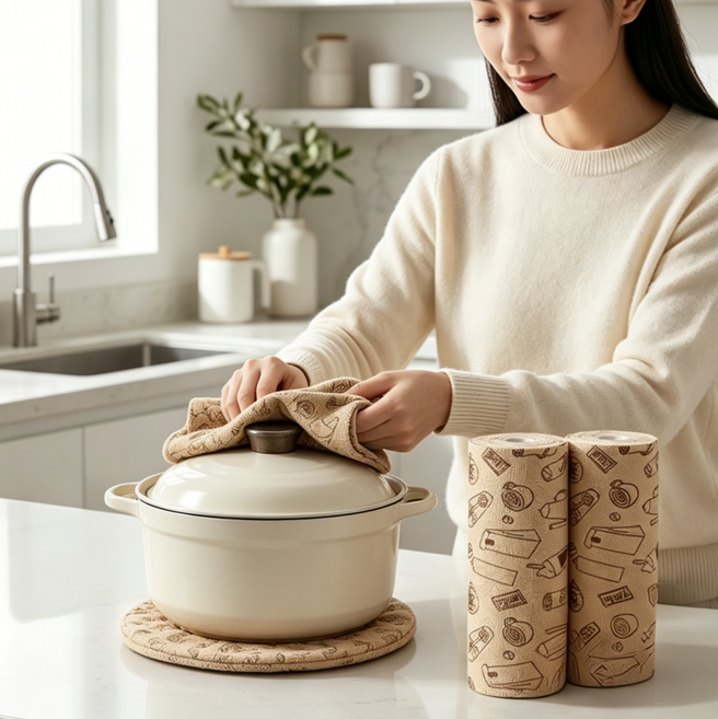 하루꿈 극세사 행주 주방 욕실 침실용 흡수력 강한 기름때 제거 먼지 청소용 다용도 행주, 1세트
