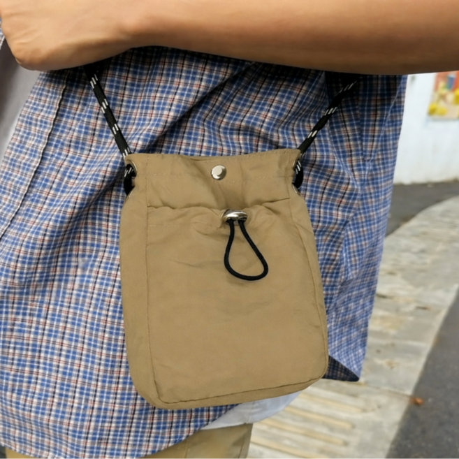 담픽 미니 크로스백 휴대용 파우치 가벼운 나일론 숄더백