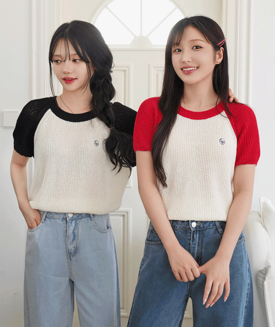 키키코 여름 키치나그랑반팔니트