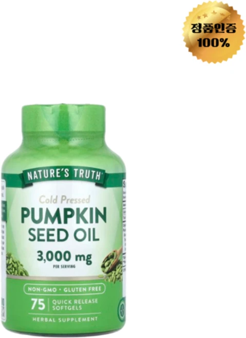 네이처스트루스 호박씨 오일 1 000mg 소프트젤 75정, 1개, 75회분 - 쿠팡