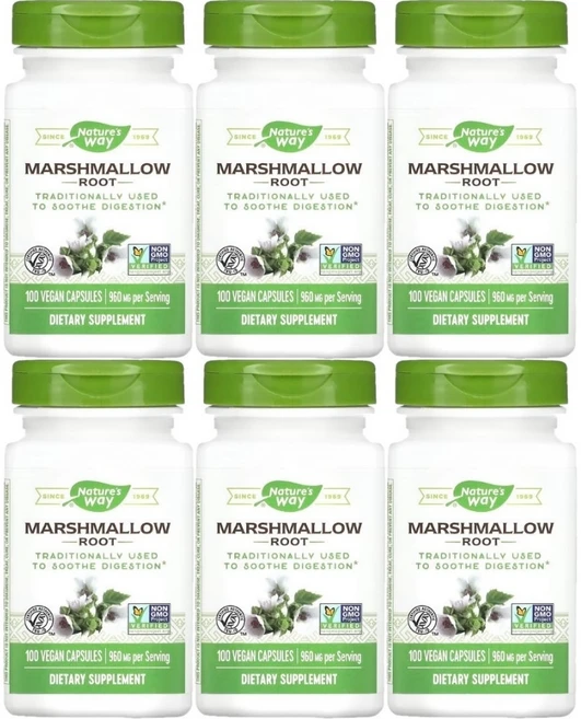 네이처스웨이 마시멜로우 뿌리 480mg, 6팩, 100정 - 쿠팡