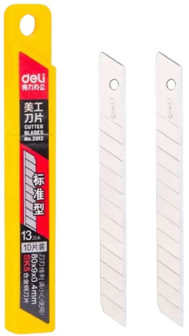 得力美工刀 裁紙刀, 60度 一般款 2012 替換刀片, 2個