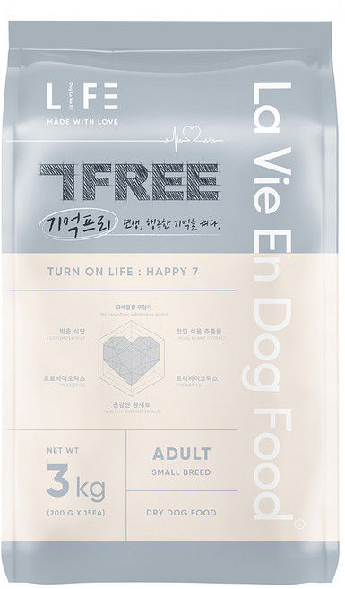 라비앙독 기억프리 가수분해 다이어트 관절 눈물 기능성 강아지 사료, 스몰브리드 어덜트, 1개, 3kg