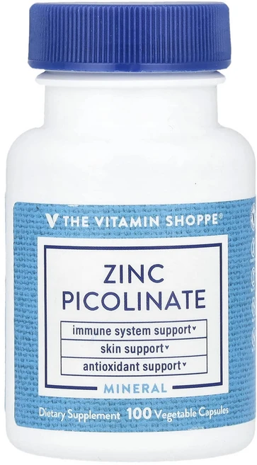 단백질 비타민 철분 마그내슘 칼슘 The Vitamin Shoppe 피콜리네이트 아연 베지 캡슐 100정(캡슐 1정당 22mg) 고루고루섭취해주세요, TheVitaminShoppe피콜리네이트아연베지캡슐10, 1개 - 쿠팡